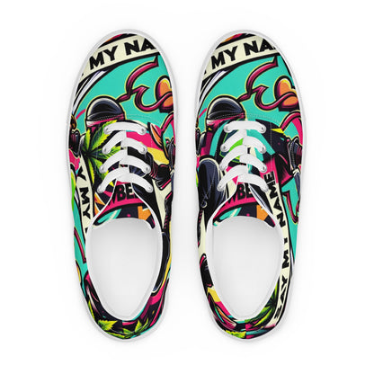 Say My Name Women’s Lace-Up Canvas Shoes (Flower Edition)