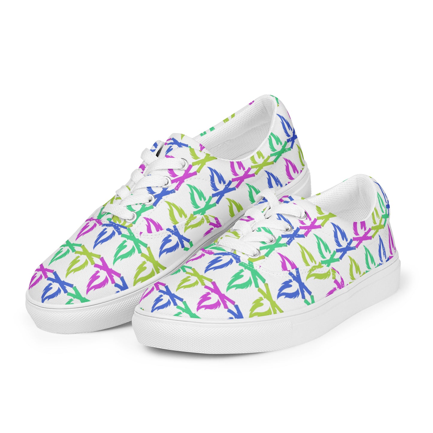 Tropical Flame Women’s Lace-Up Canvas Shoes