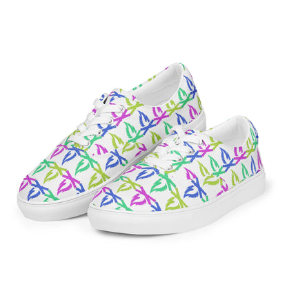 Tropical Flame Women’s Lace-Up Canvas Shoes