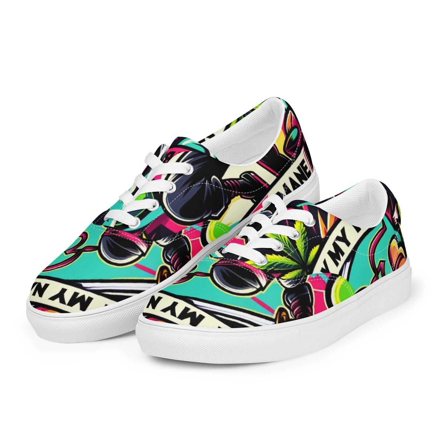 Say My Name Women’s Lace-Up Canvas Shoes (Flower Edition)