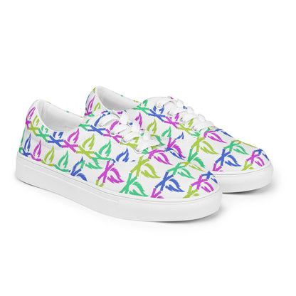 Tropical Flame Women’s Lace-Up Canvas Shoes