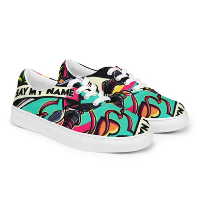 Say My Name Women’s Lace-Up Canvas Shoes (Flower Edition)